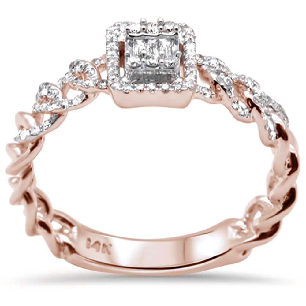 ''SPECIAL! .29ct G SI 14K Rose Gold DIAMOND Round & Baguette Ring''