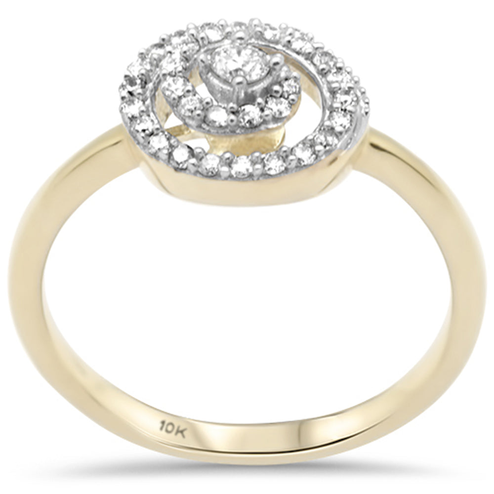 ''SPECIAL! .27ct G SI 10K Yellow Gold Diamond Swirl Diamond RING Size 6.5''