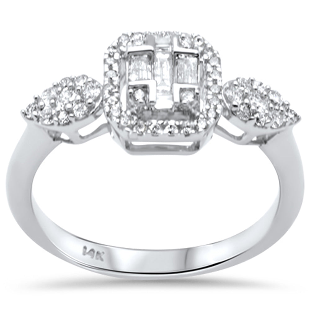 ''SPECIAL! .48ct G SI 14K White Gold DIAMOND Round & Baguette Engagement Ring''