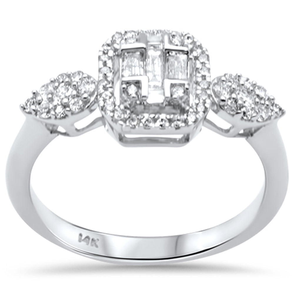 ''SPECIAL! .48ct G SI 14K White GOLD Diamond Round & Baguette Engagement Ring''