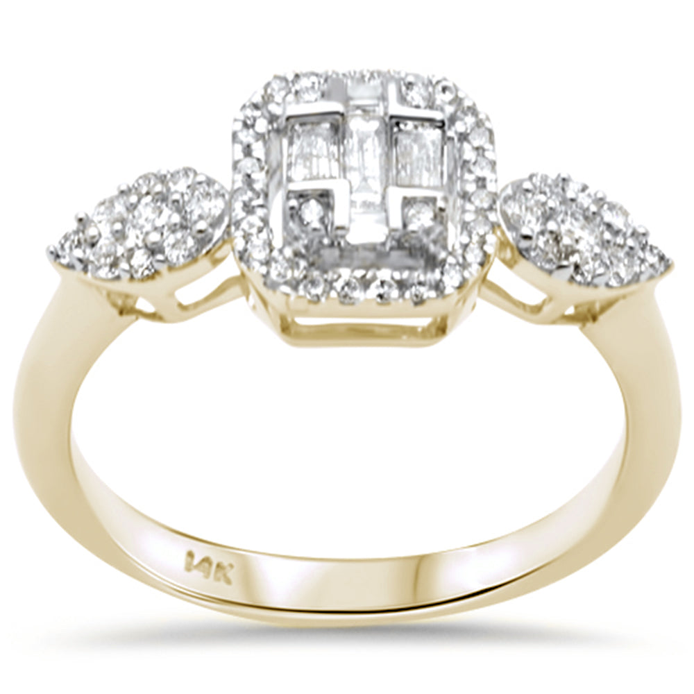 ''SPECIAL!.43ct G SI 14K Yellow Gold Diamond Round & Baguette Engagement RING''