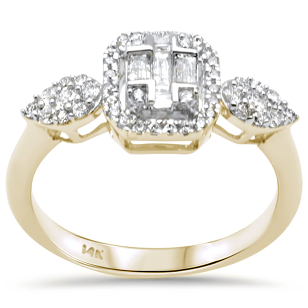 ''SPECIAL!.43ct G SI 14K Yellow Gold DIAMOND Round & Baguette Engagement Ring''