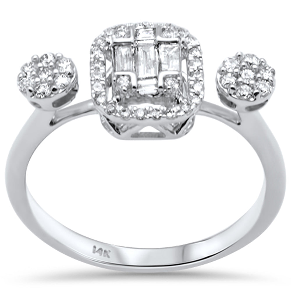 ''SPECIAL! .41ct G SI 14K White Gold Diamond Round & Baguette Diamond Engagement RING''