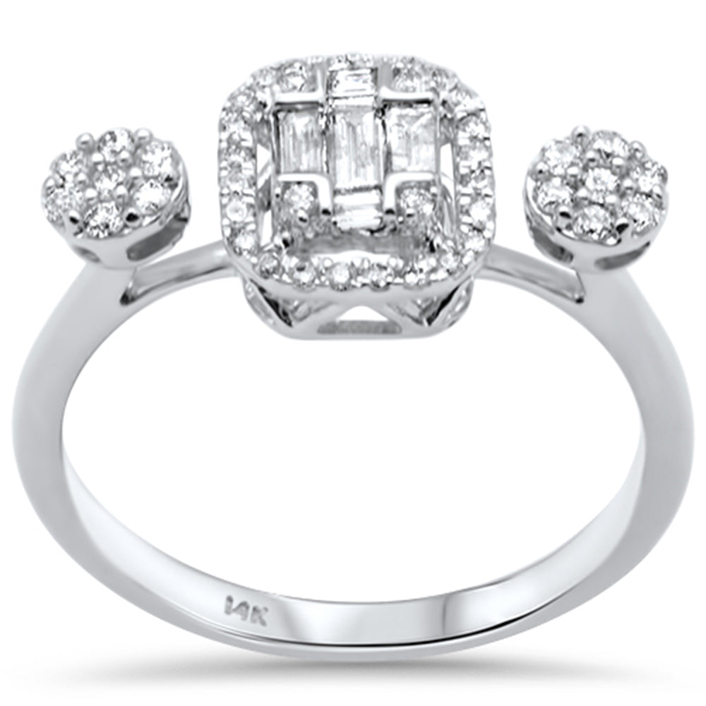 ''SPECIAL! .41ct G SI 14K White GOLD Diamond Round & Baguette Diamond Engagement Ring''