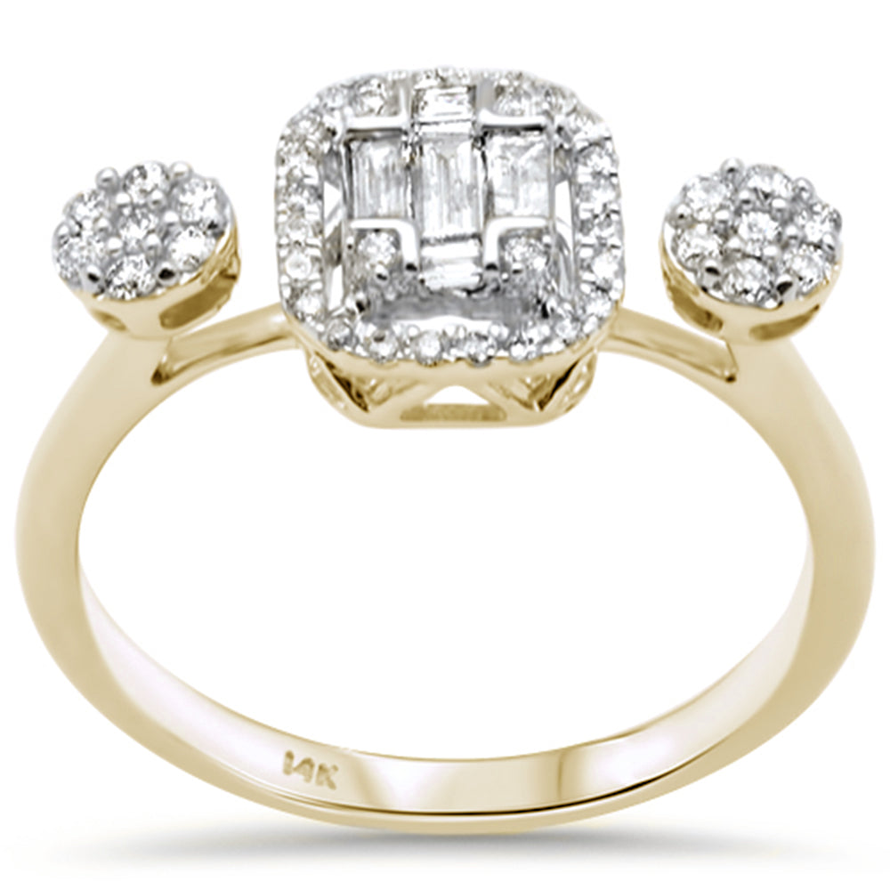 ''SPECIAL! .38ct G SI 14K Yellow GOLD Diamond Round & Baguette Diamond Engagement Ring''
