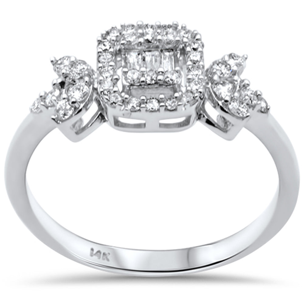 ''SPECIAL! .35ct G SI 14K White GOLD Diamond Round & Baguette Diamond Engagement Ring''