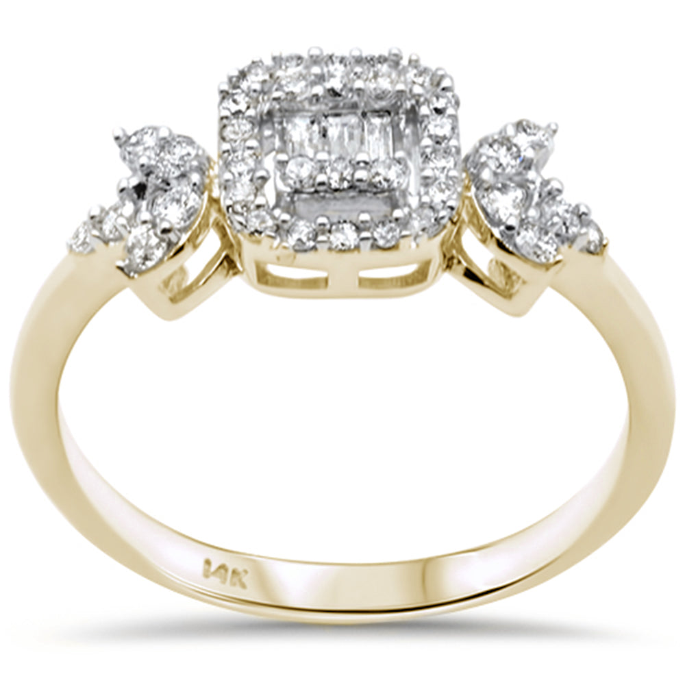 ''SPECIAL! .33ct G SI 14K Yellow Gold Diamond Round & Baguette Diamond Engagement RING''