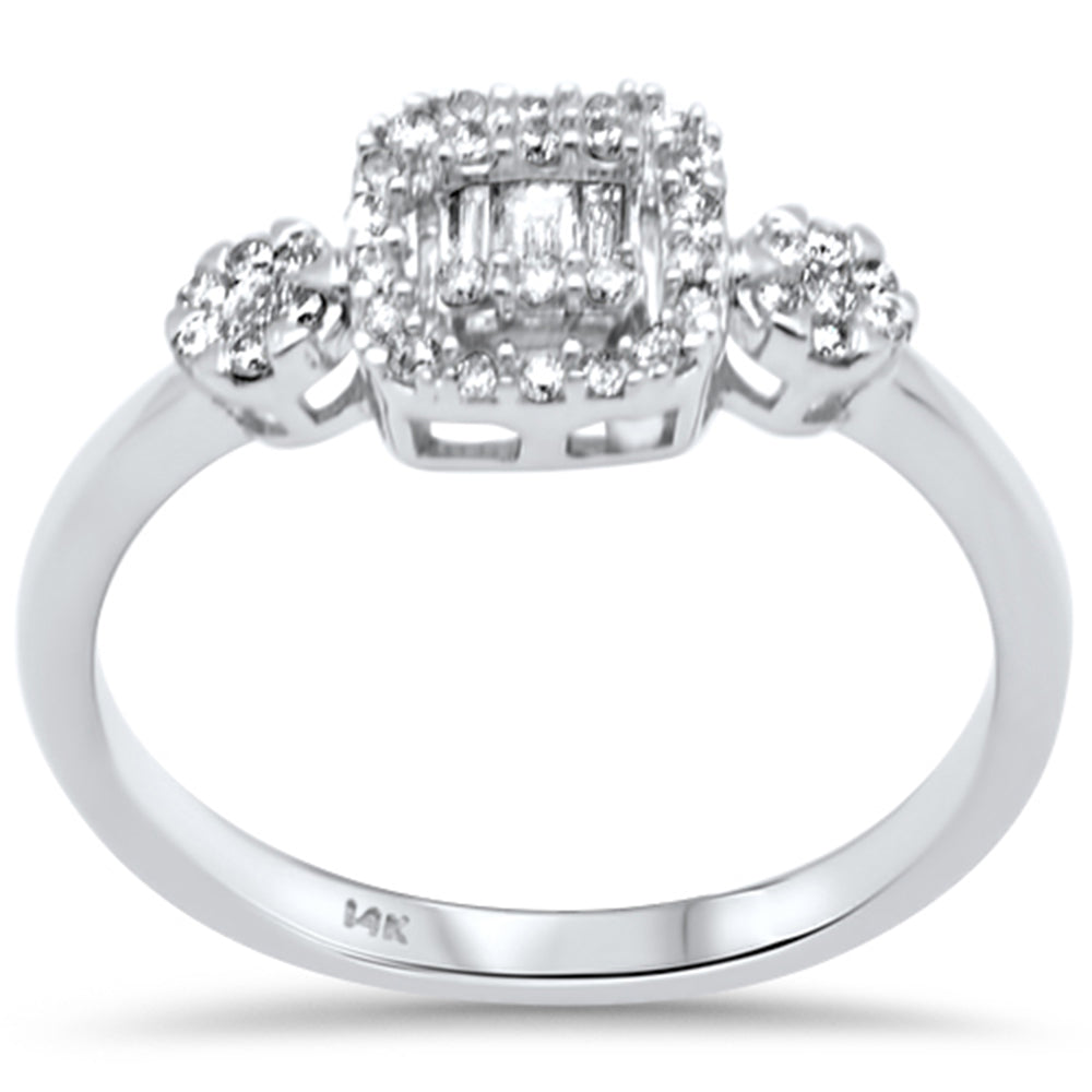 ''SPECIAL! .28ct G SI 14K White Gold DIAMOND Round & Baguette DIAMOND Engagement Ring''