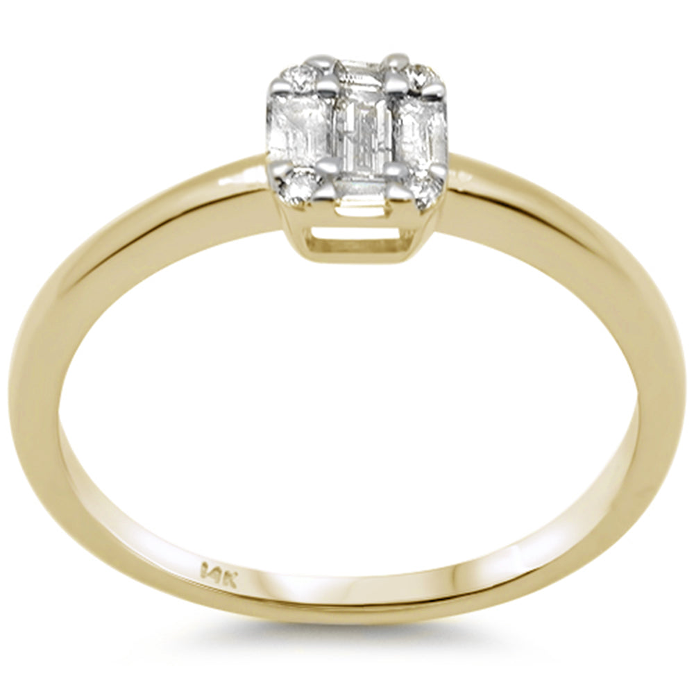 ''SPECIAL! .22ct G SI 14K Yellow Gold Round & Baguette Diamond Engagement RING''