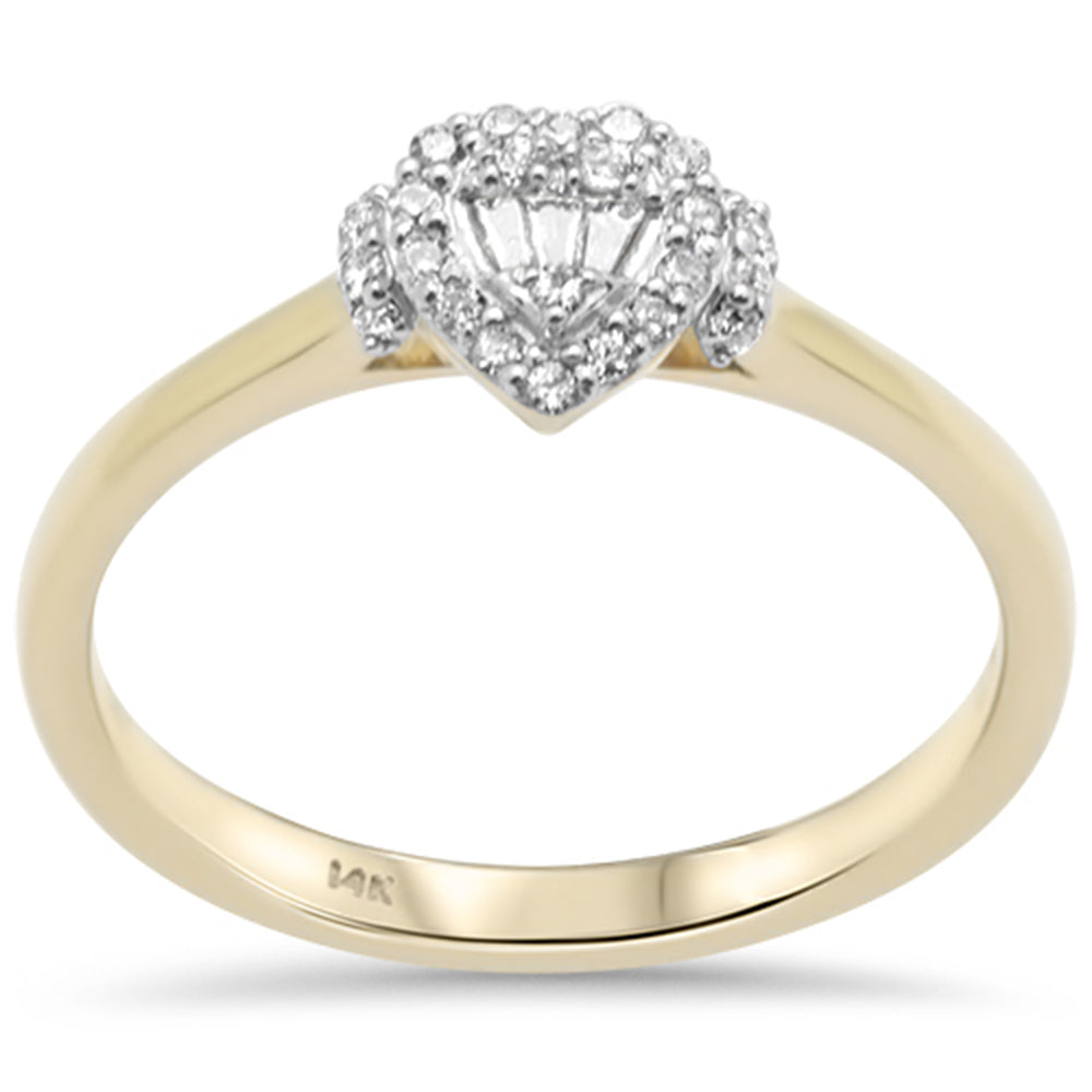 ''SPECIAL! .14ct G SI 14K Yellow Gold Round & Baguette Diamond Engagement RING''