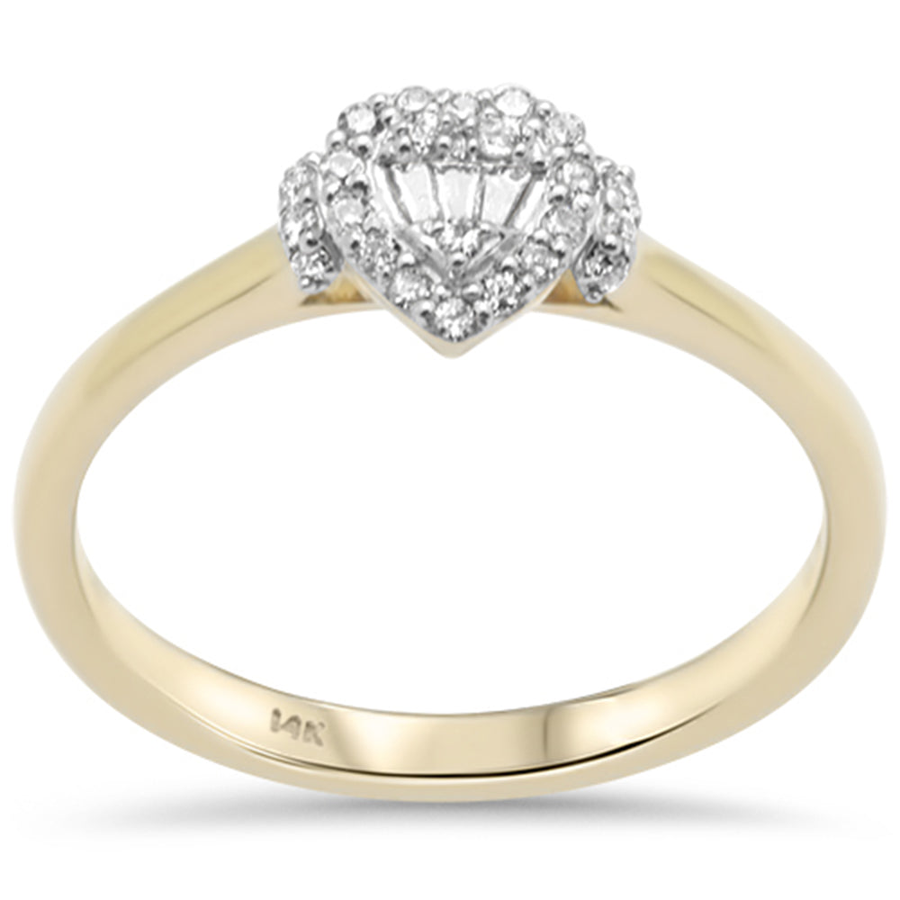 ''SPECIAL! .14ct G SI 14K Yellow GOLD Round & Baguette Diamond Engagement Ring''