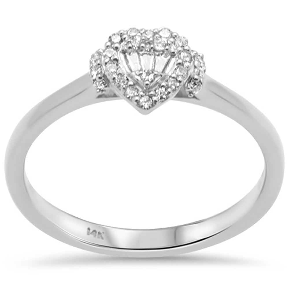 ''SPECIAL! .14ct G SI 14K White GOLD Round & Baguette Diamond Engagement Ring''