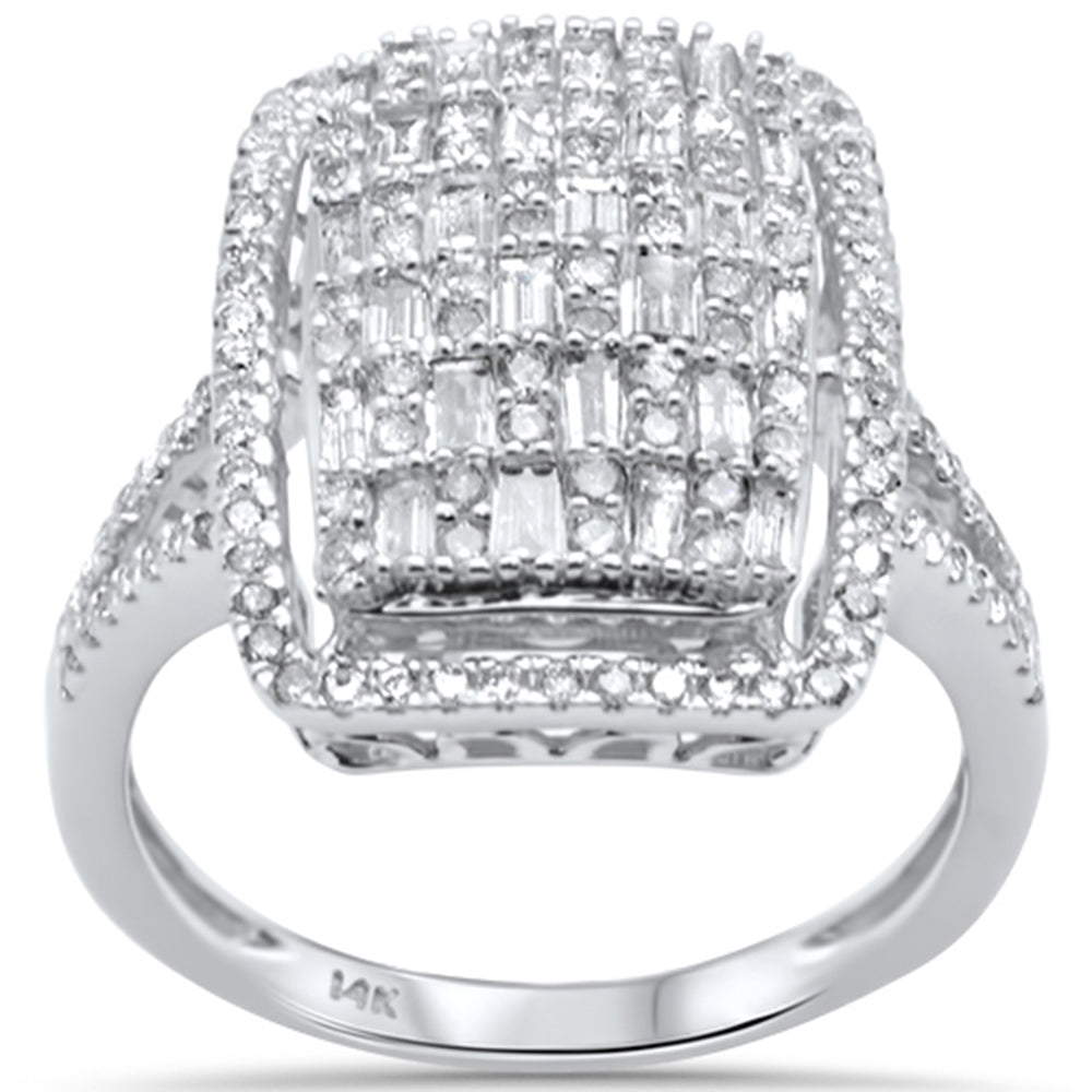 ''SPECIAL! 1.00ct G SI 14K White Gold Round & Baguette Diamond Engagement RING''