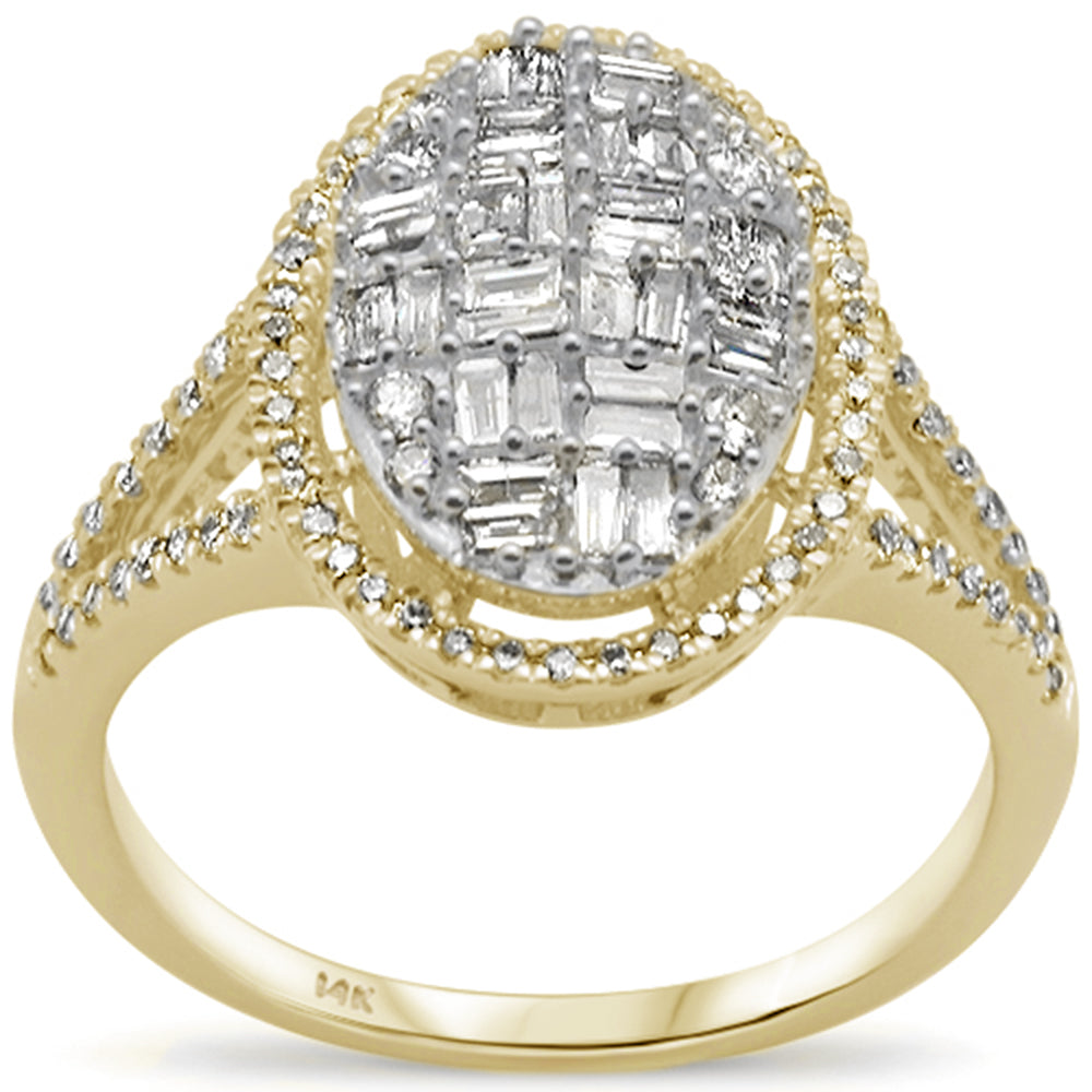 ''SPECIAL!.62ct G SI 14K Yellow Gold Oval Shaped Round & Baguette DIAMOND Engagement Ring''