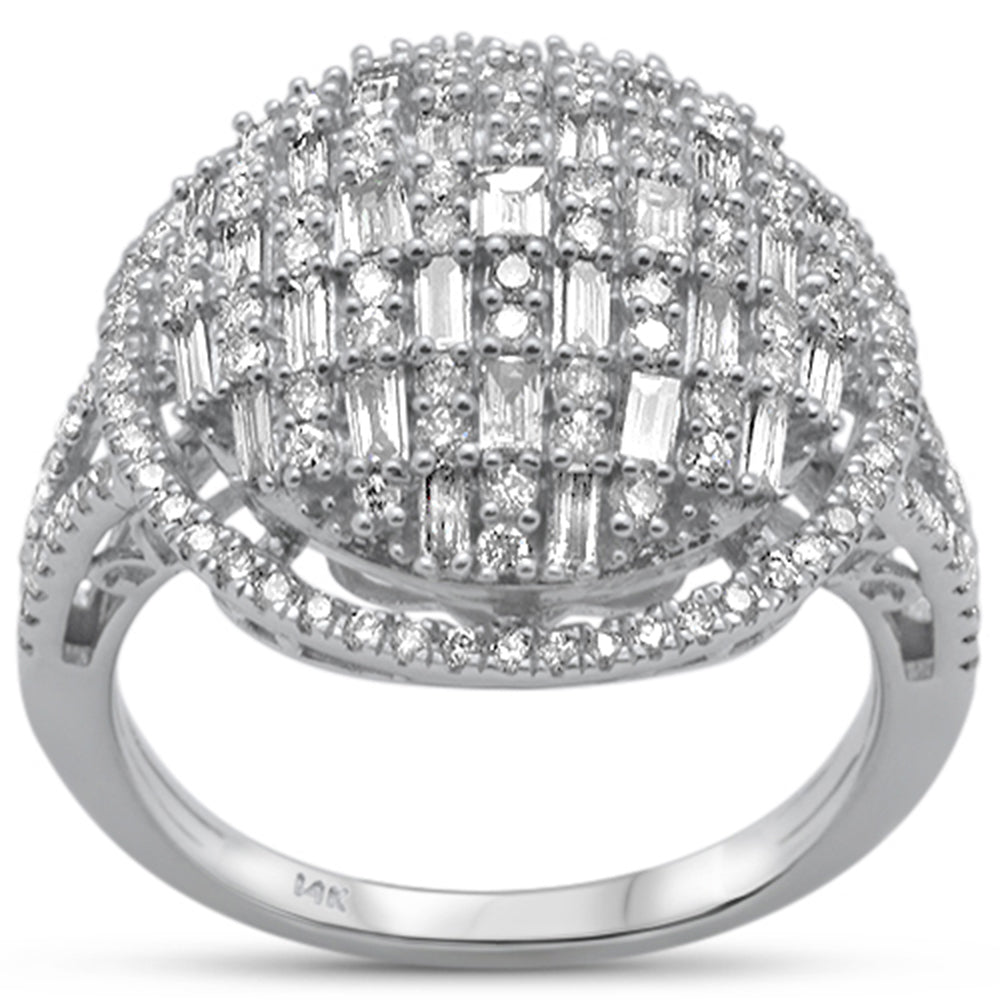 ''SPECIAL!1.04ct G SI 14K White GOLD Round & Baguette Diamond Engagement Ring''