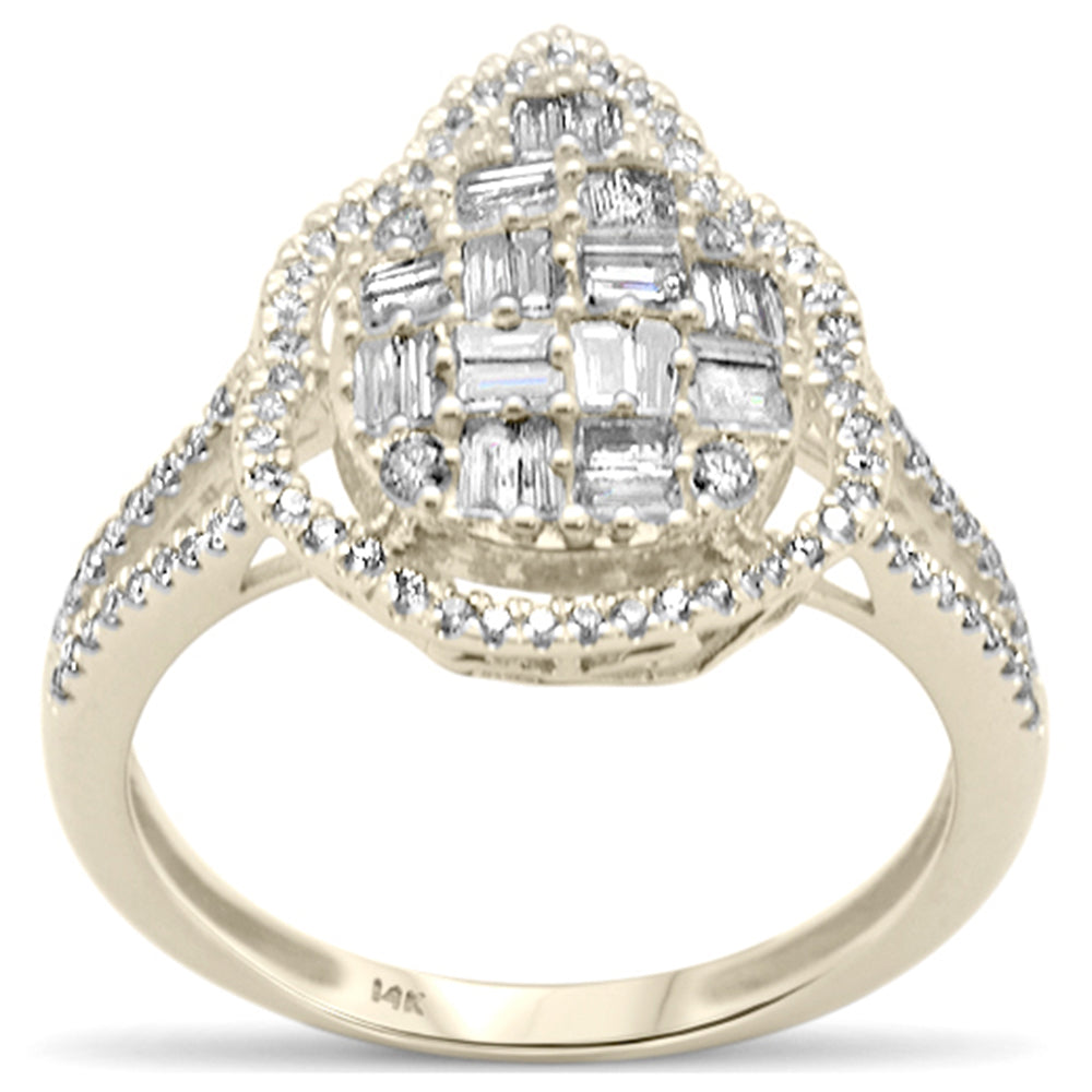 ''SPECIAL! .70ct G SI 14K Yellow Gold Round & Baguette Diamond Engagement RING''