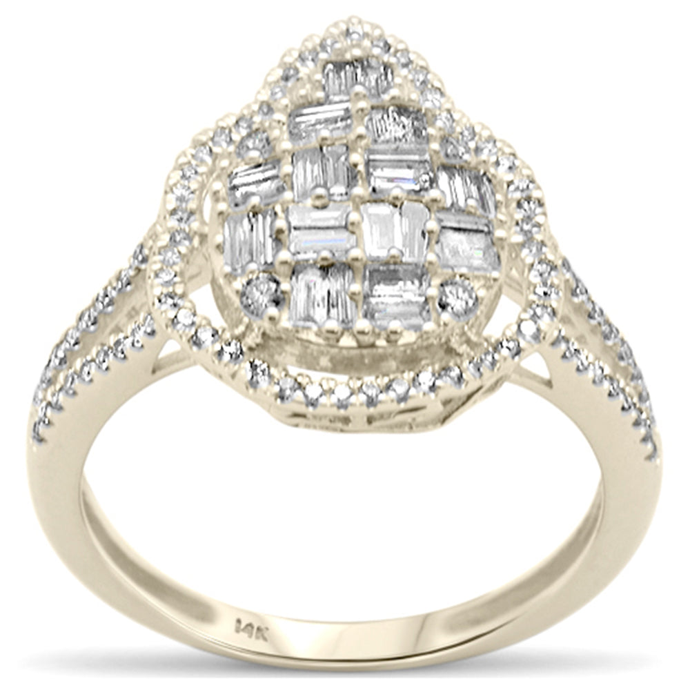''SPECIAL! .70ct G SI 14K Yellow GOLD Round & Baguette Diamond Engagement Ring''