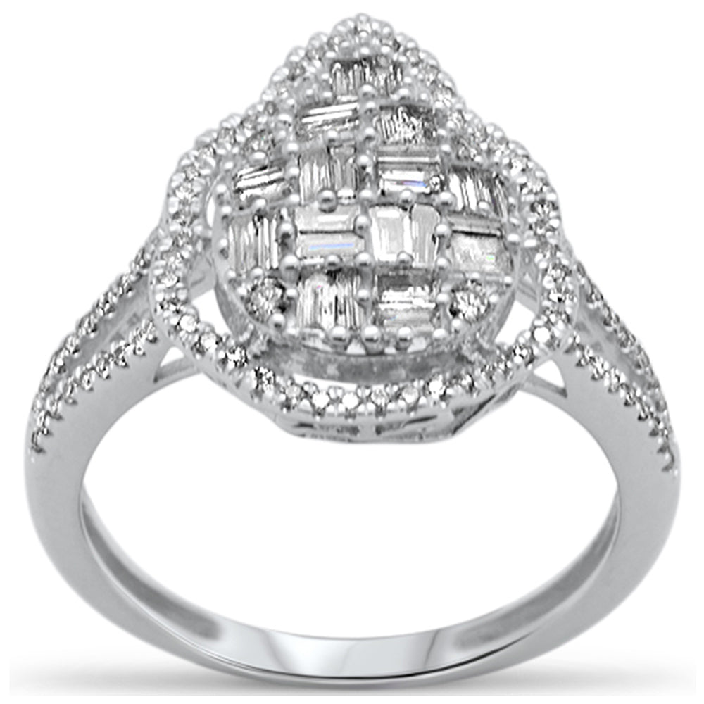 ''SPECIAL! .73ct G SI 14K White GOLD Round & Baguette Diamond Engagement Ring''
