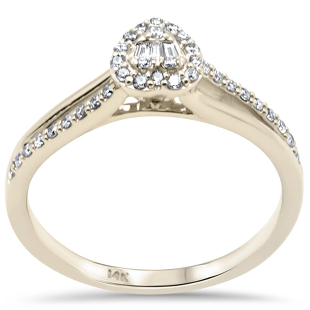 SPECIAL!  .21ct G SI 14K Yellow Gold Round & Baguette DIAMOND Engagement Ring