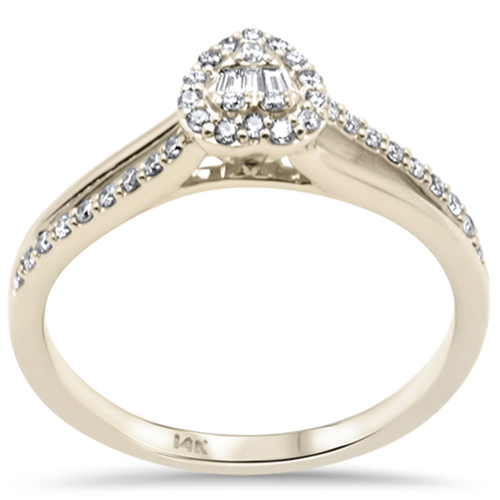 ''SPECIAL! .21ct G SI 14K Yellow Gold Round & Baguette DIAMOND Engagement Ring''