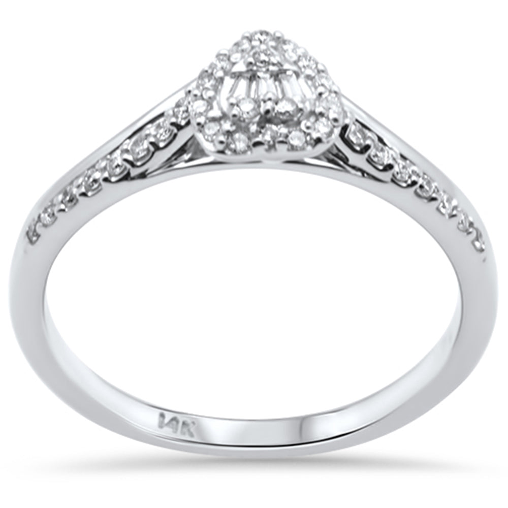 ''SPECIAL! .17ct G SI 14K White Gold  Heart Shaped Round & Baguette Diamond Engagement RING''