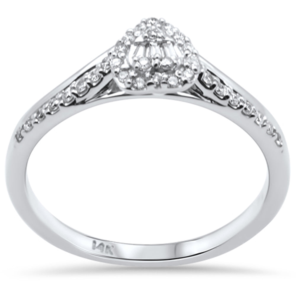 ''SPECIAL! .17ct G SI 14K White GOLD  Heart Shaped Round & Baguette Diamond Engagement Ring''