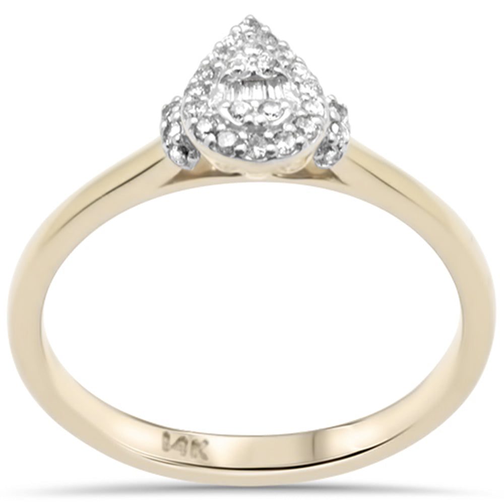 ''SPECIAL! .16ct G SI 14K Yellow Gold Heart Shaped Round & Baguette Diamond Engagement RING''