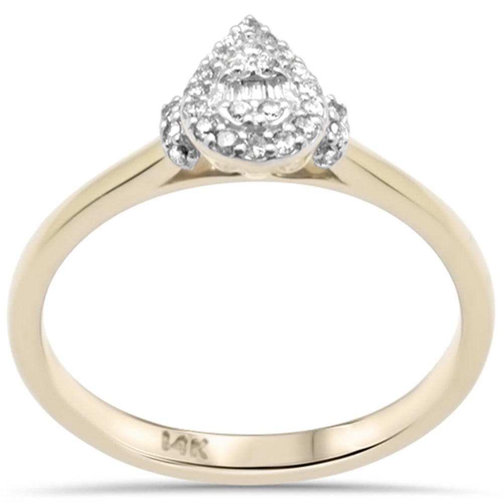 SPECIAL!  .16ct G SI 14K Yellow Gold Heart Shaped Round & Baguette DIAMOND Engagement Ring