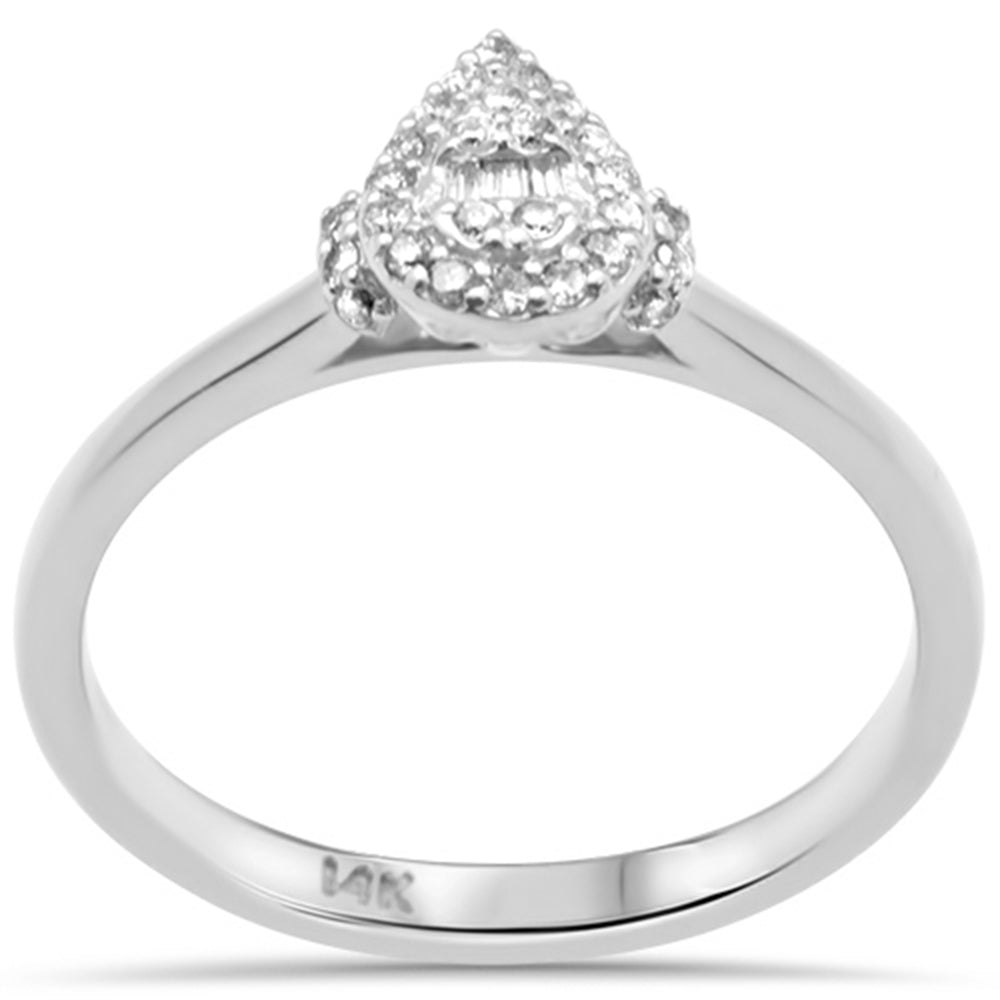 ''SPECIAL! .16ct G SI 14K White Gold Heart Shaped Round & Baguette Diamond Engagement RING''