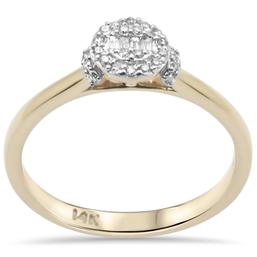 ''SPECIAL! .13ct G SI 14K Yellow Gold Round & Baguette Diamond Engagement RING''