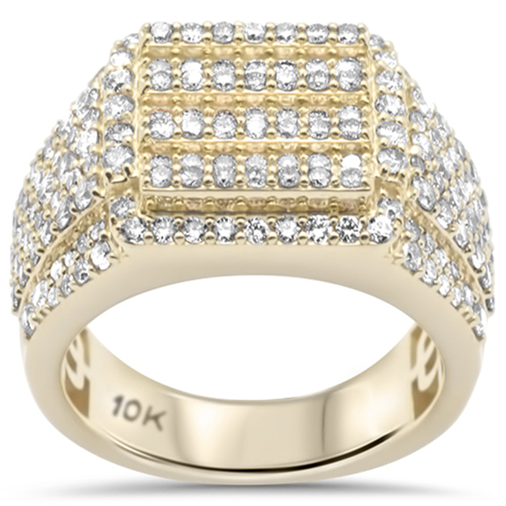 ''SPECIAL! 2.55ct G SI 10K Yellow GOLD Round & Baguette Diamond Men's Ring Band''