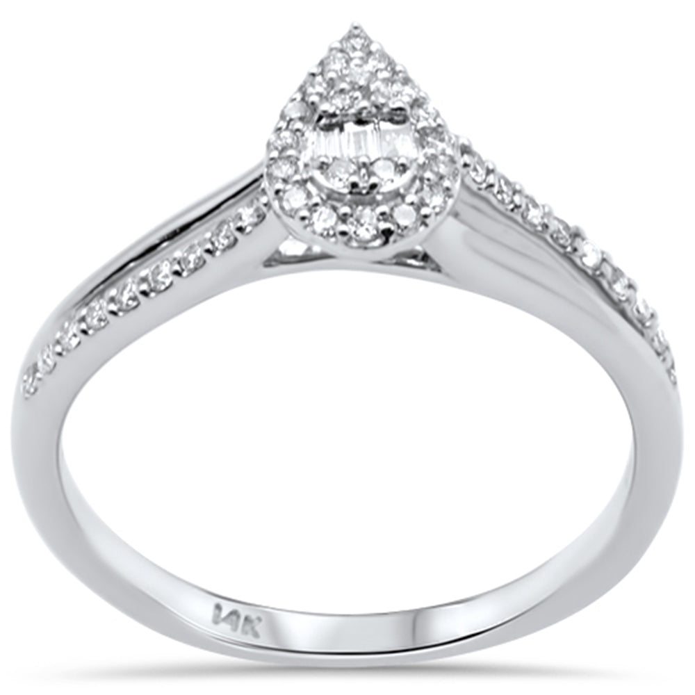 ''SPECIAL! .23ct G SI 14K White GOLD  Round & Baguette Diamond Engagement Ring''