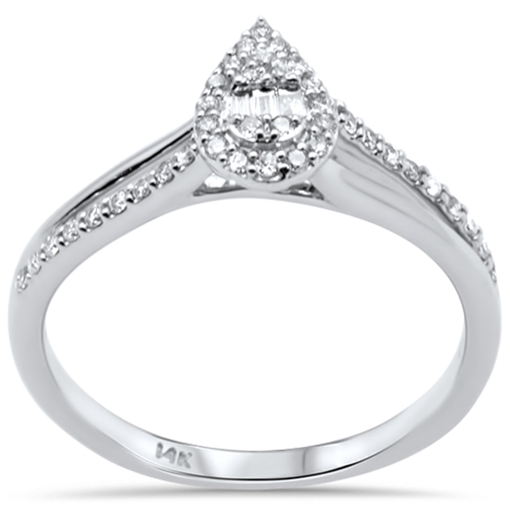 ''SPECIAL! .23ct G SI 14K White Gold  Round & Baguette DIAMOND Engagement Ring''