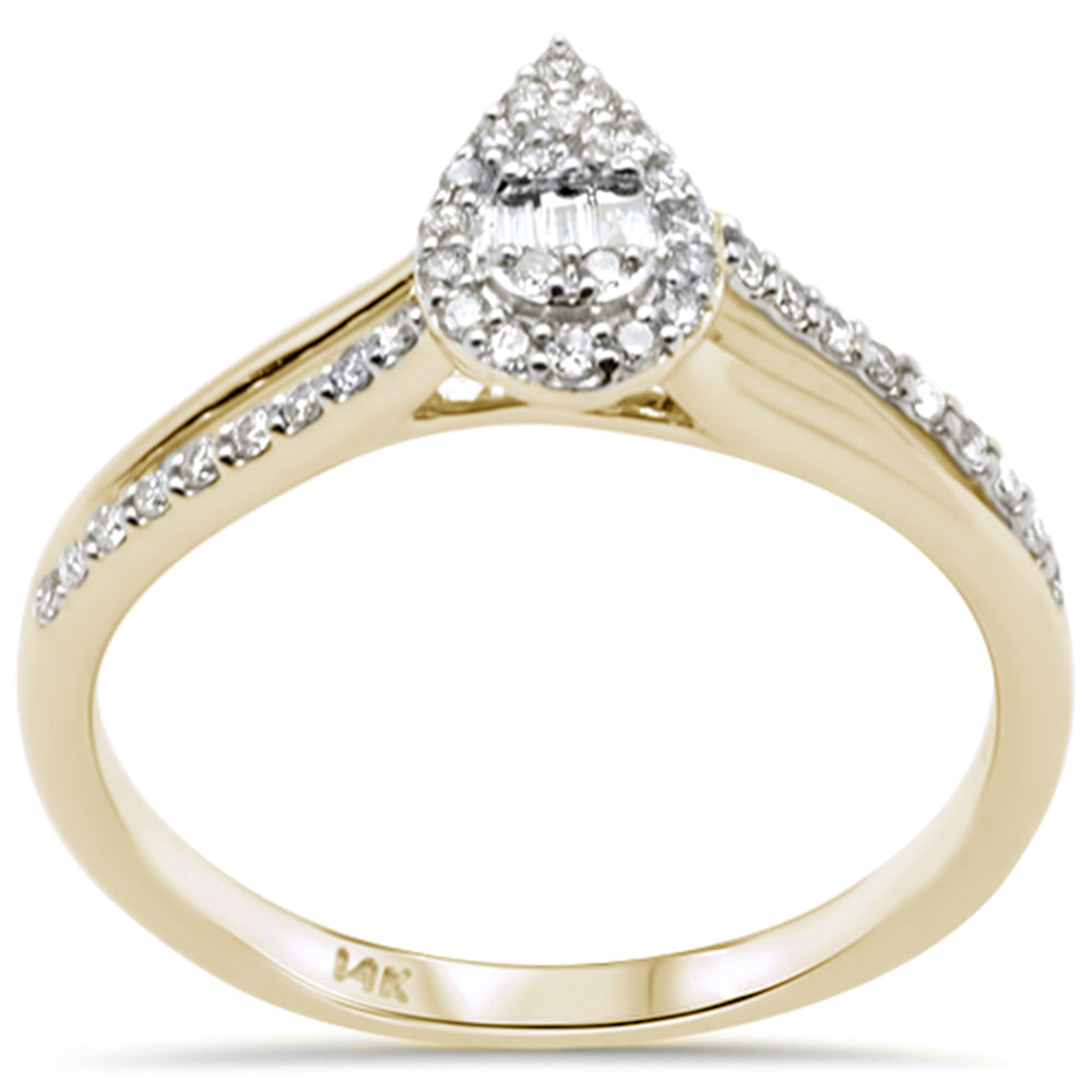 ''SPECIAL! .23ct G SI 14K Yellow GOLD  Round & Baguette Diamond Engagement Ring''