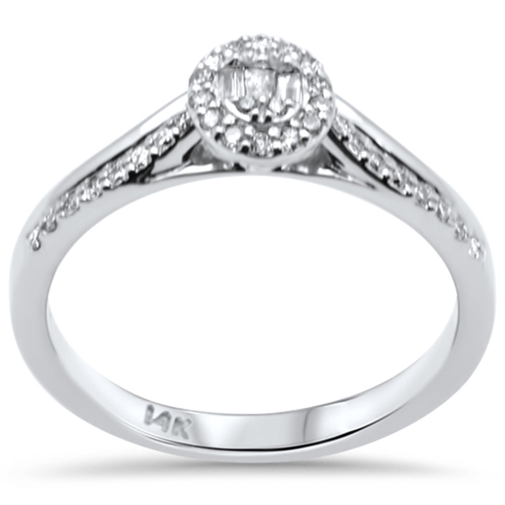''SPECIAL! .21ct G SI 14K White Gold  Round & Baguette DIAMOND Engagement Ring''