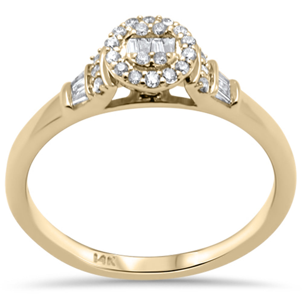 ''SPECIAL! .22ct G SI 14K Yellow Gold Round & Baguette Diamond Engagement RING''