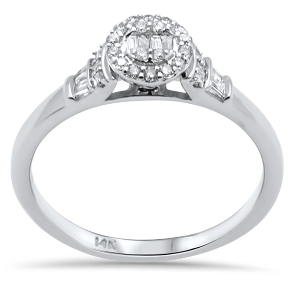 SPECIAL!  .23ct G SI 14K White Gold  Round & Baguette DIAMOND Engagement Ring