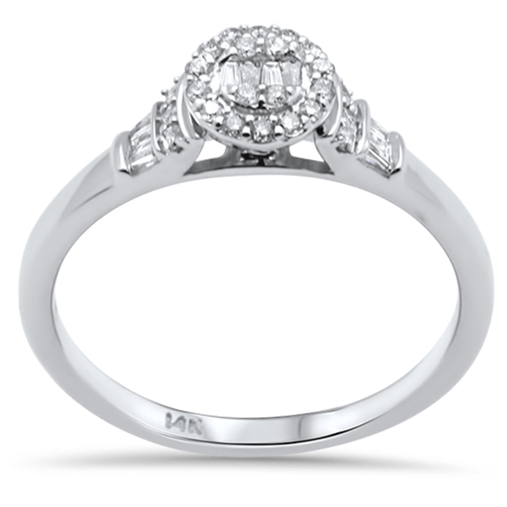 ''SPECIAL! .23ct G SI 14K White Gold  Round & Baguette DIAMOND Engagement Ring''
