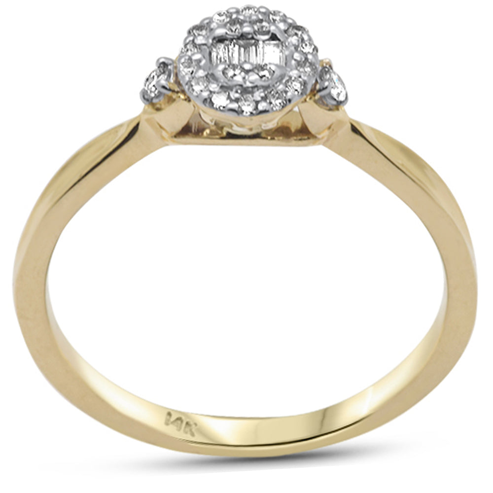 ''SPECIAL!  .16ct G SI 14K Yellow Gold Round & Baguette DIAMOND Engagement Ring''