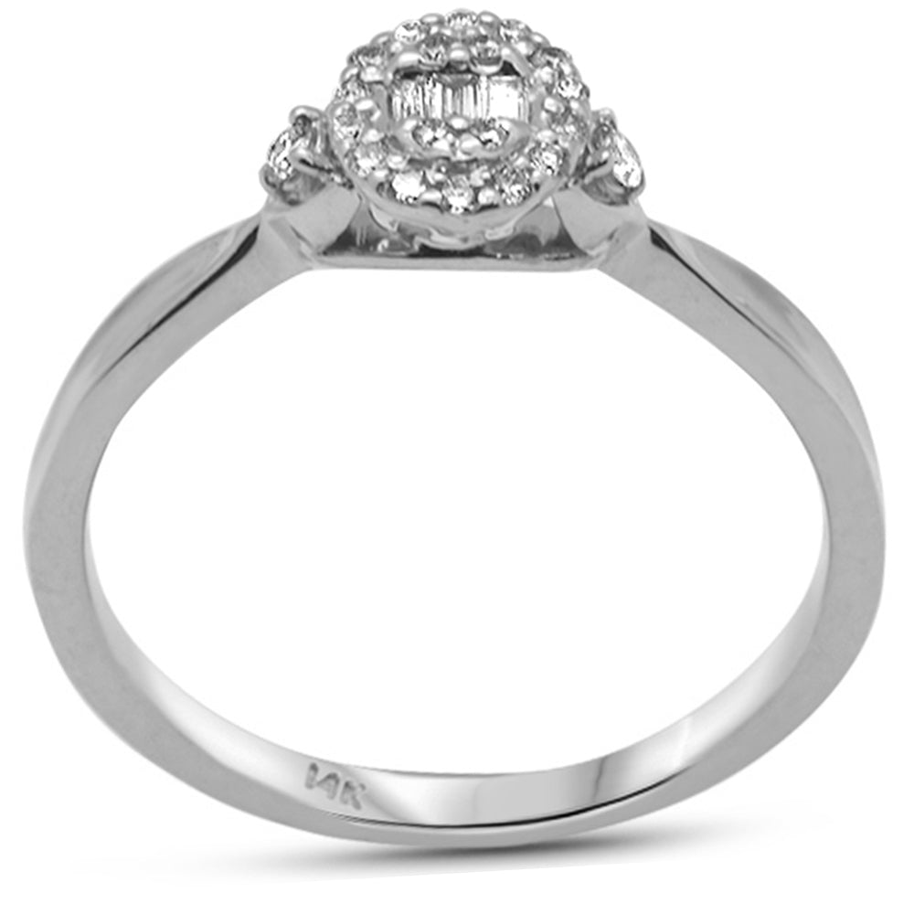 SPECIAL! .16ct G SI 14K White Gold Round & Baguette DIAMOND Engagement Ring