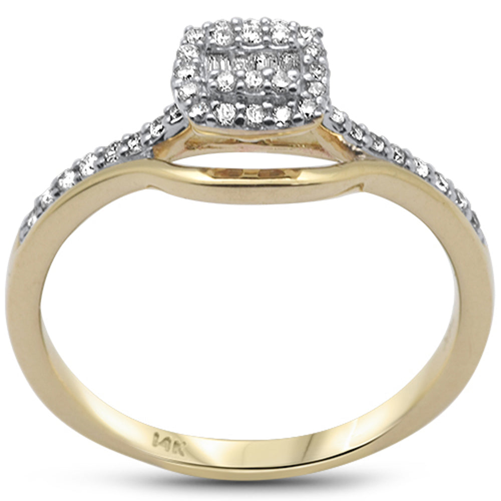 ''SPECIAL! .22ct G SI 14K Yellow GOLD Round & Baguette Diamond Engagement Ring''