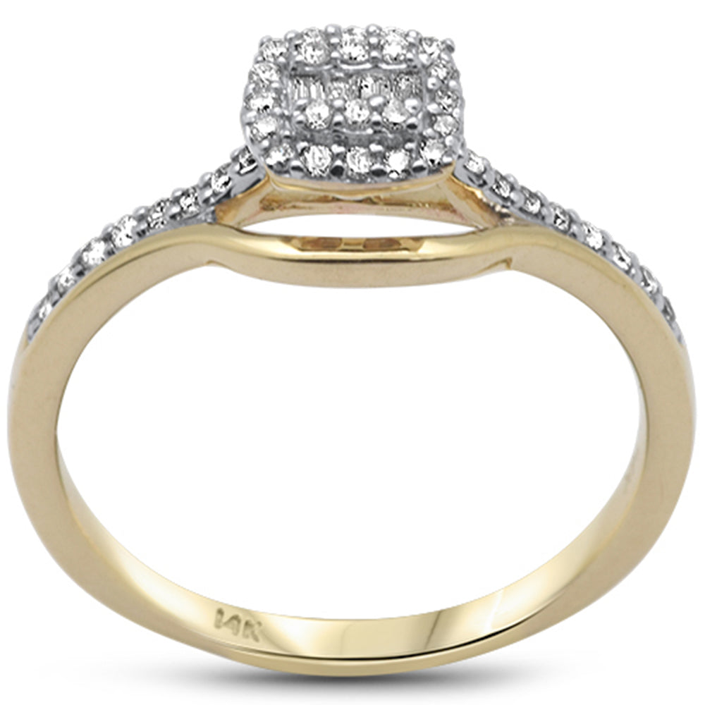 ''SPECIAL! .22ct G SI 14K Yellow Gold Round & Baguette DIAMOND Engagement Ring''