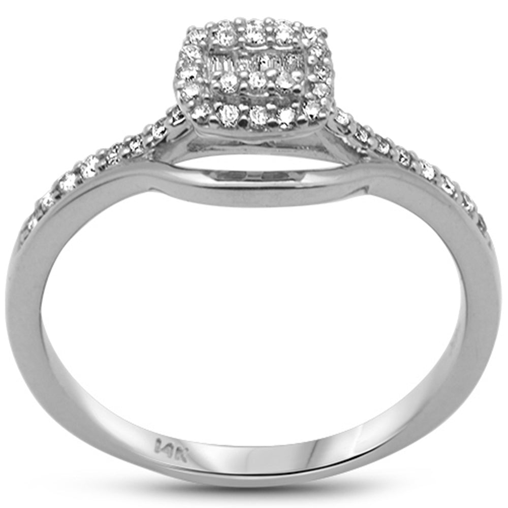 ''SPECIAL! .21ct G SI 14K White Gold Round & Baguette DIAMOND Engagement Ring''