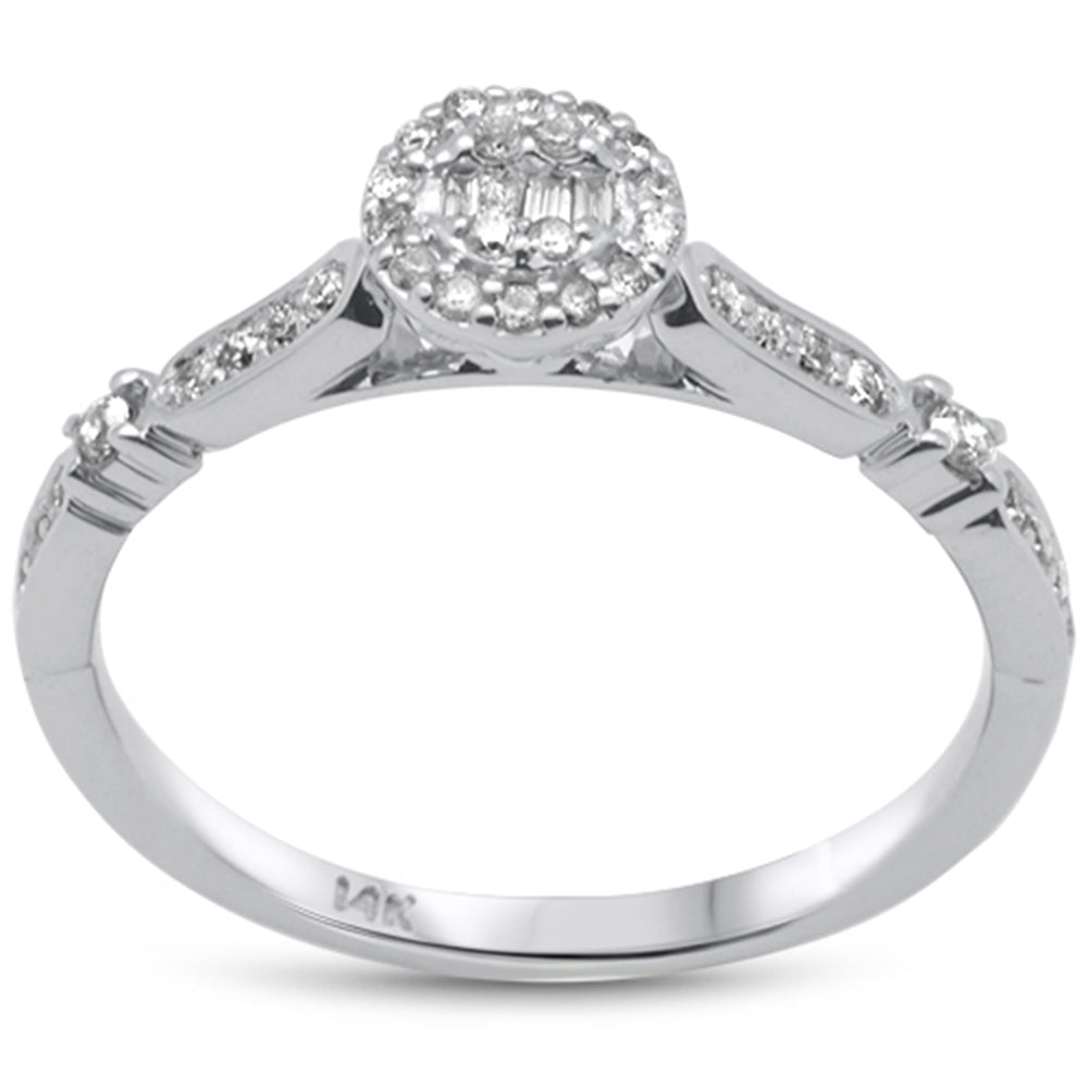 ''SPECIAL! .23ct G SI 14K White Gold  Round & Baguette DIAMOND Engagement Ring''