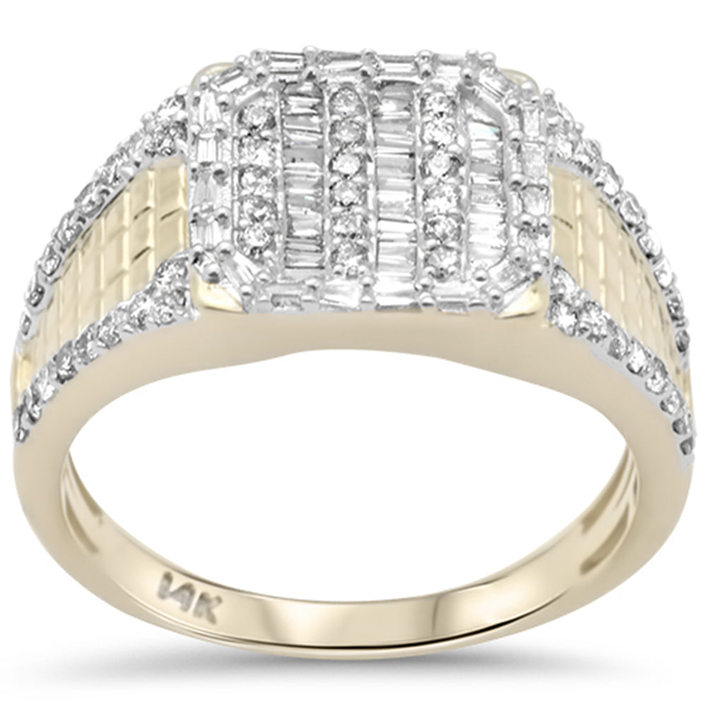 ''SPECIAL! .86ct G SI 14K Yellow GOLD Round & Baguette Diamond Men's Ring Band''