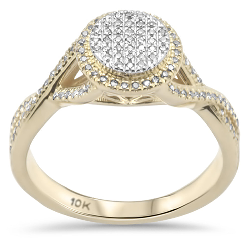 ''SPECIAL! .22ct G SI 10K Yellow GOLD Infinity twisted Style Engagement Ring''