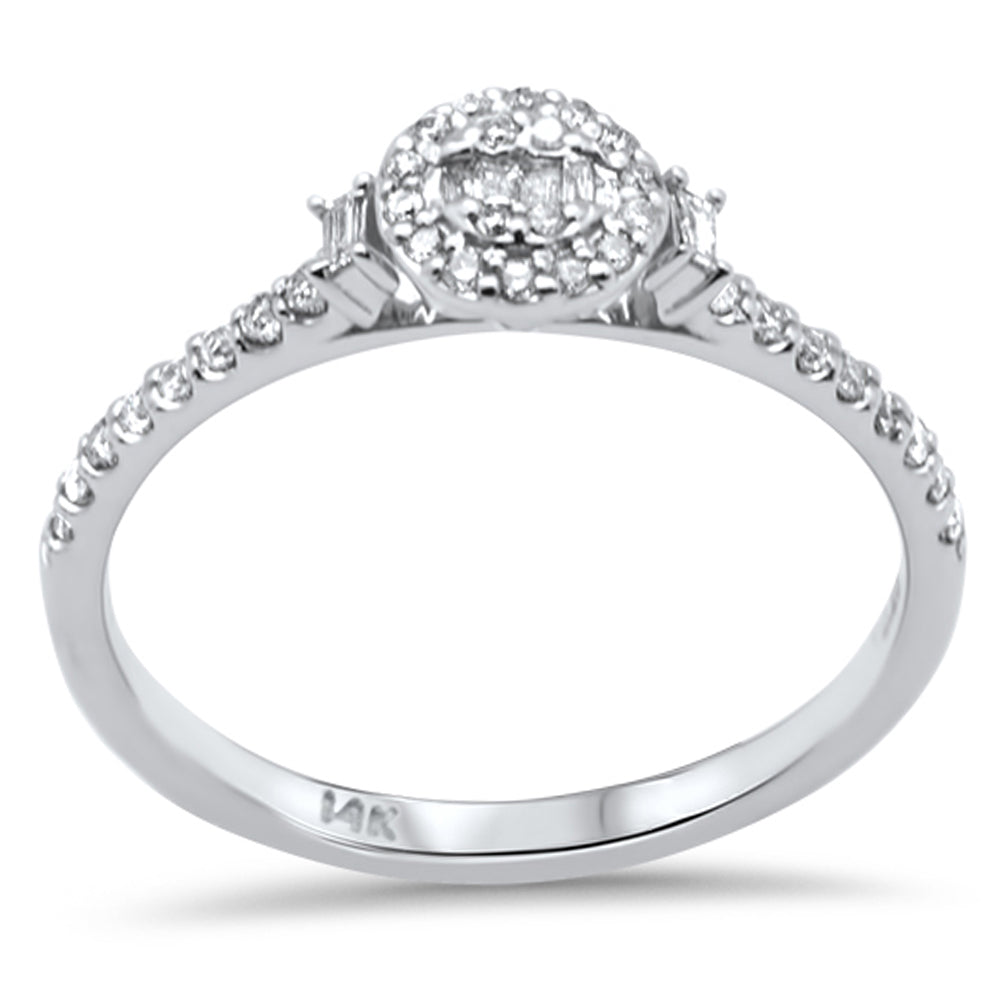 ''SPECIAL! .23ct G SI 14K White Gold  Round & Baguette Diamond Engagement RING''