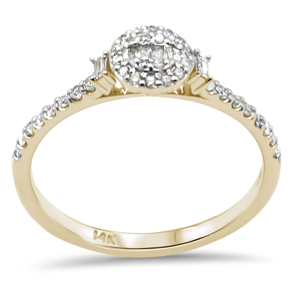 ''SPECIAL! .22ct G SI 14K Yellow Gold  Round & Baguette Diamond Engagement RING''