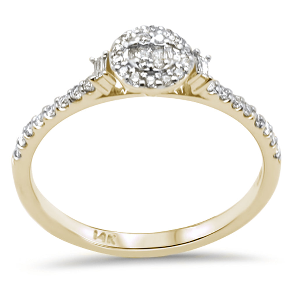 ''SPECIAL! .22ct G SI 14K Yellow Gold  Round & Baguette DIAMOND Engagement Ring''
