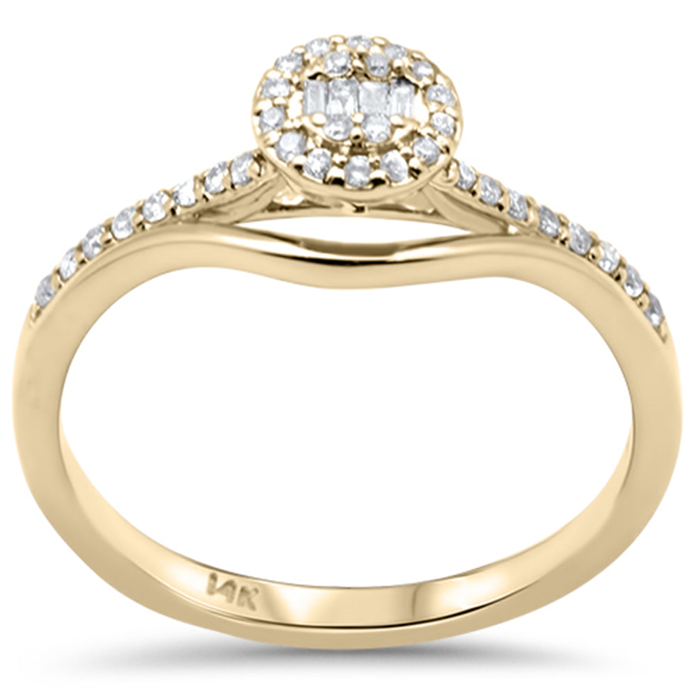 ''SPECIAL! .21ct G SI 14K Yellow Gold Round & Baguette Diamond Engagement RING''